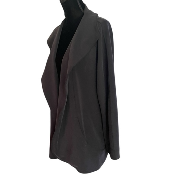 Lululemon Softstreme Open Front Jacket Charcoal Gray medium large Pockets Active - Picture 4 of 6